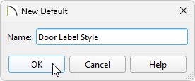 New Default dialog