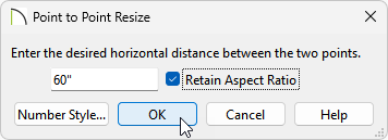 Point to Point Resize dialog