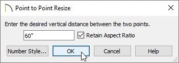Point to Point Resize dialog