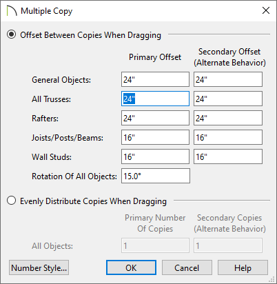Multiple Copy dialog