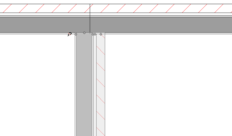 Once the Edit Wall Intersections tool is selected, each wall layer will have its own edit handles.