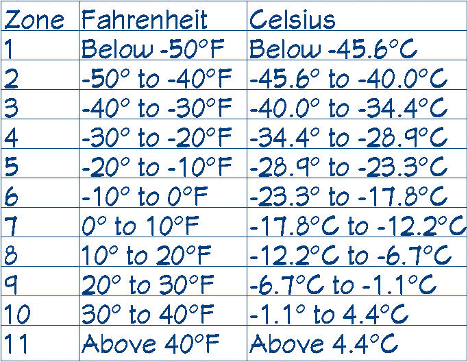 Table created using standard text