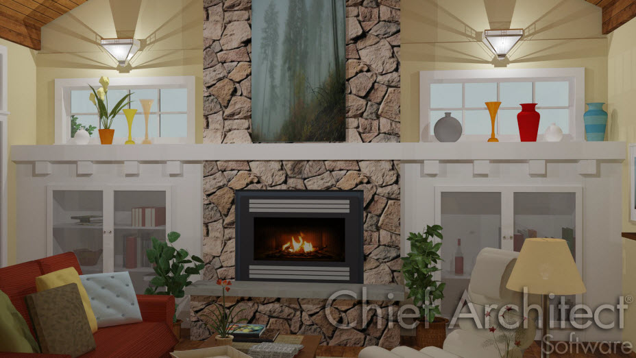 Stone Fireplace and Chimney Stone Fireplace in Living Room