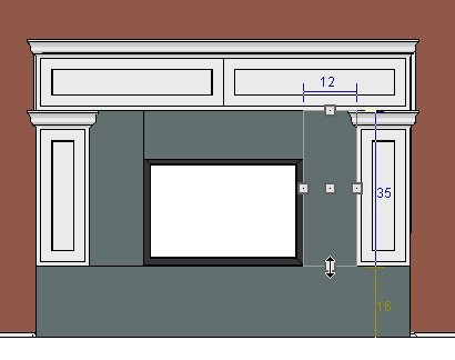 Finished fireplace to show colors and soffit adjustments 