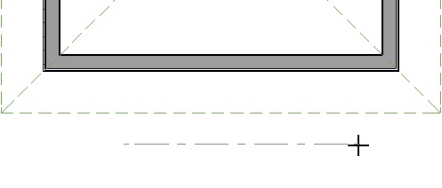 Floor Plan view of house with gable line being drawn parallel to and outside of exterior wall