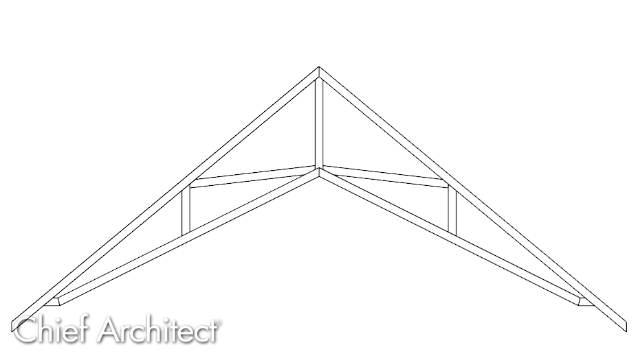 Cross Section view of a scissor truss with a 6" heel