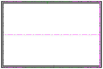 Both ceiling planes joined at the ridge Floor Plan view showing building and two joined ceiling planes