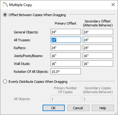 Multiple copy dialog