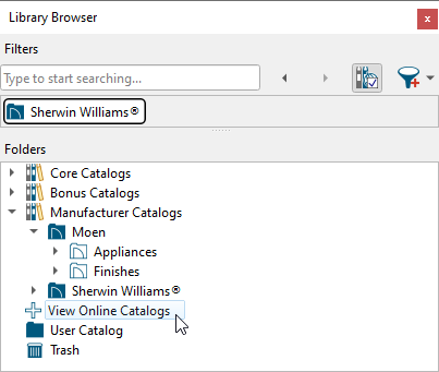 Select the View Online Catalogs option