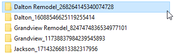 Locating and opening a project folder located in the Archives file location