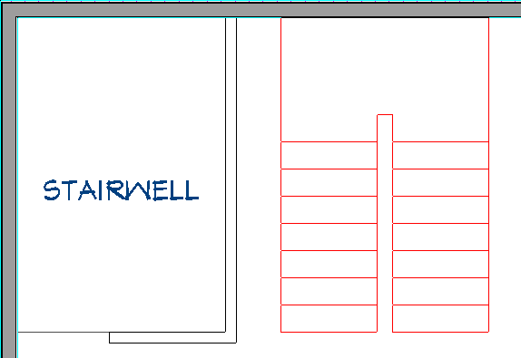 Using the reference display to show the new position of the stairs for moving the stairwell room railing walls