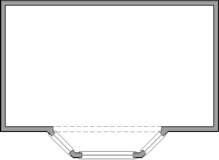 Bay window with windows placed on the plan view