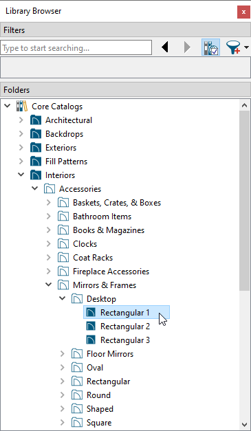 Select a frame from the Core Catalogs
