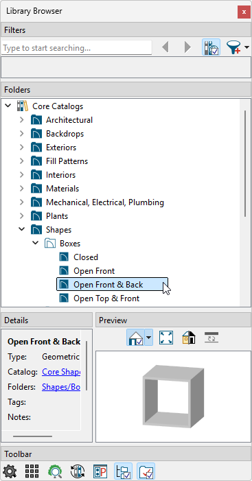 Using an Open Front and Back Box to Model HVAC
