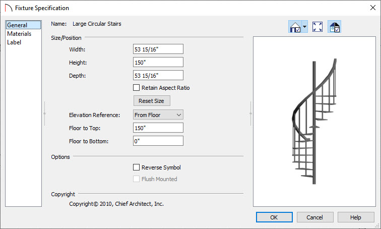 Fixture Specification Dialog