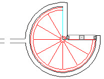 Placing a doorway in the straight railing