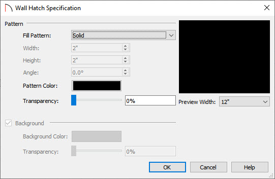 Wall Hatch Specification Dialog Box