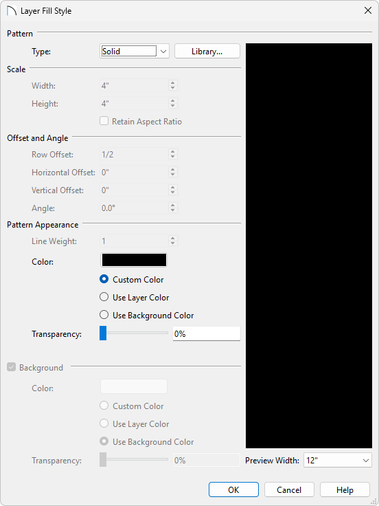 Layer Fill Style dialog box