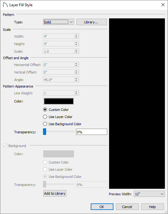 Layer Fill Style dialog box