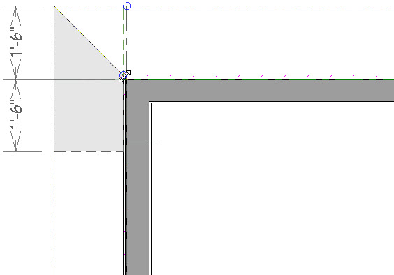 Drag the corner where the ridge and outside edge meet to the corner of the building