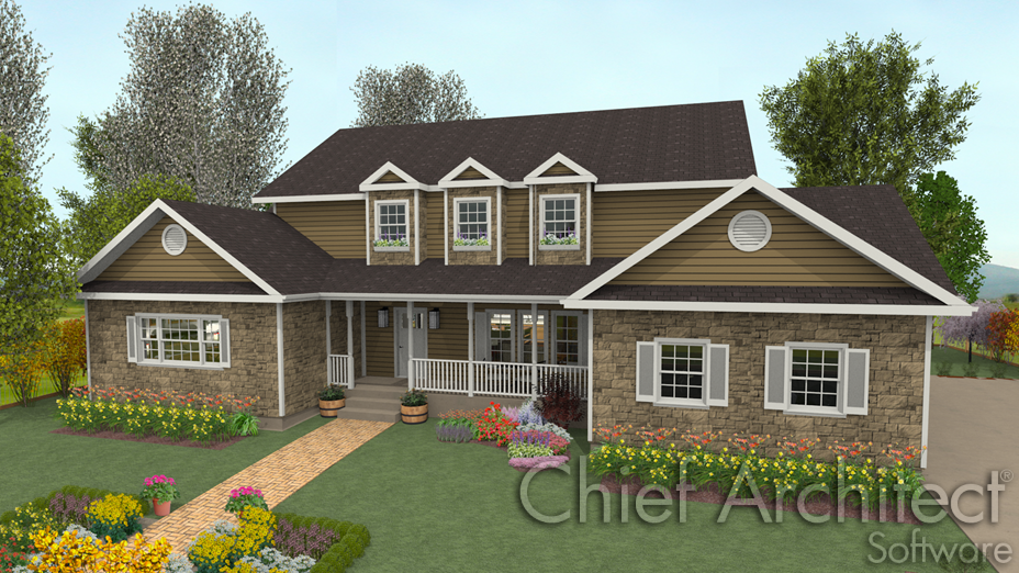 Full roof returns on gable walls Copper ridge home with full roof returns on gable ends