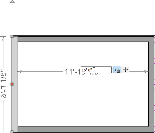 Change the position of a wall by typing an exact dimension 