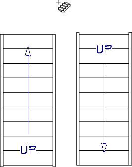 Draw Stairs cursor in the position where the landing will be created