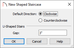 New Shaped Staircase dialog for U-shaped stairs