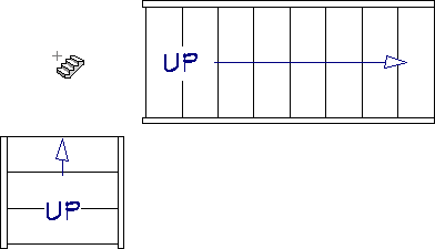 Draw Stairs tool placed in the location where the landing will be created