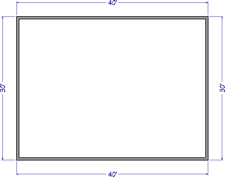 40' x 30' floor plan