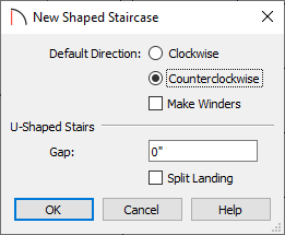 New Shaped Staircase dialog