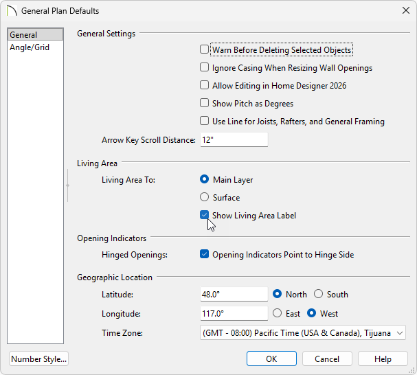 Default Settings with Plan selected