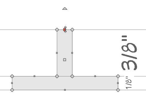 T-Channel molding profile Rectangular Polyline reshaped into a T