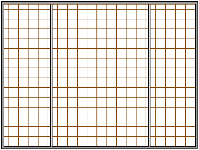 Grid of T-Channels Molding Lines copied in other direction creating a grid of T-Channels
