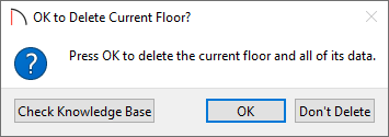 Message that appears when deleting the current floor