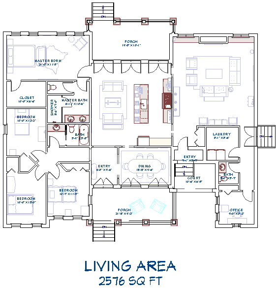 Living Area label at the bottom of the floor plan