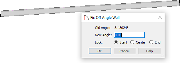 Fix Off Angle Wall dialog