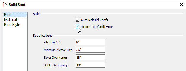 Rebuilding the roof to ignore the highest floor level