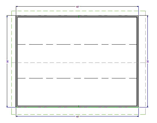 Plan view displaying ceiling break lines