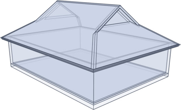 Dutch gable roof glass rendering