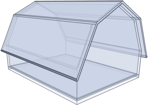 Gambrel roof glass rendering