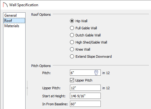 Specifying two different pitches and in In From Baseline value.