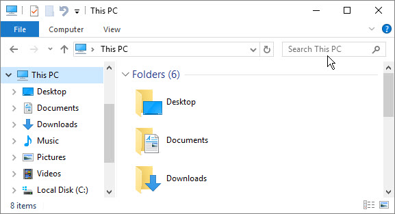 Windows file explorer window