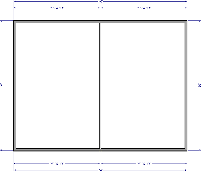 Interior wall separating a floor into two rooms that can be defined differently