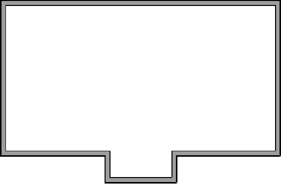 Walls with a bumpout in floor plan view