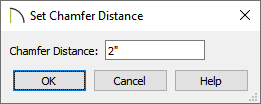 Set Chamfer Distance dialog