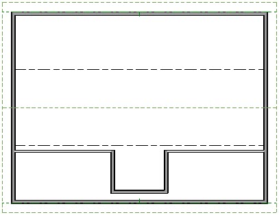 Delete the part of the Knee Wall that is between the dormer walls Floor plan view showing middle section of Knee Wall deleted between dormer walls