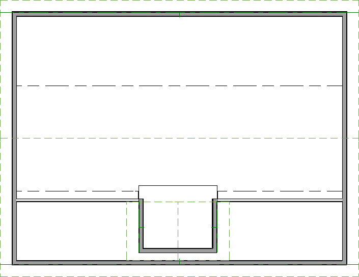 Floor plan view showing roof planes over dormer walls connected after using Join Roof Planes