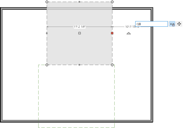 Setting the exact distance from the exterior wall to the edge of the roof plane