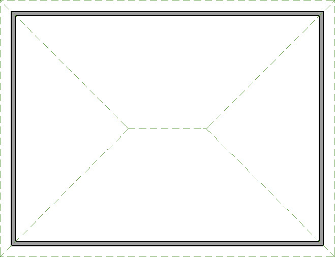 Finished hip roof floor plan view